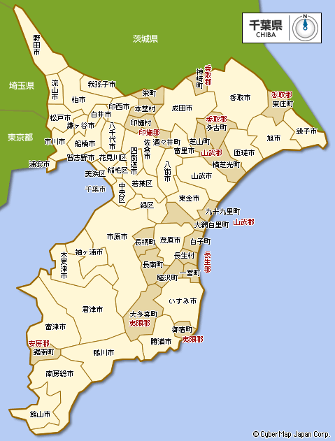 千叶市铫子市 市川市 船桥市 馆山市