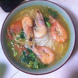 西红柿大虾面