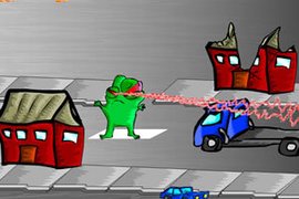 怪物大战蓝色车