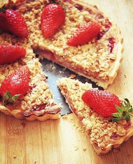 酥粒草莓派