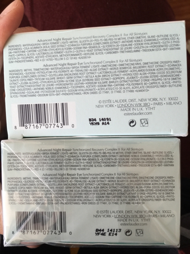 雅诗兰黛小棕瓶生产日期 见图 B34 不是14年3