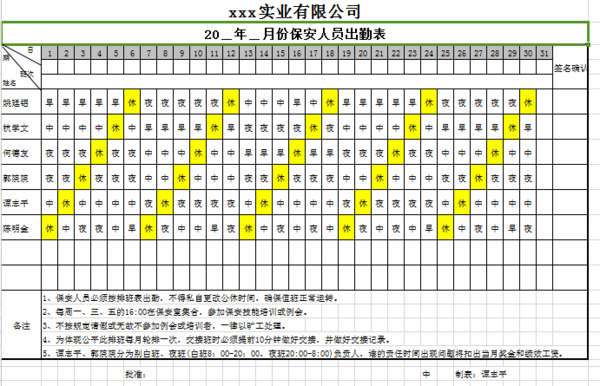 >> 文章內容 >> 員工排班表 如何做員工排班表問:我們公司是六個人,分